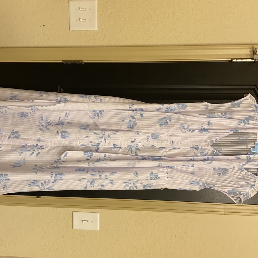Draper James White Maxi Dress with Light Blue Floral Print - Picture 5 of 10